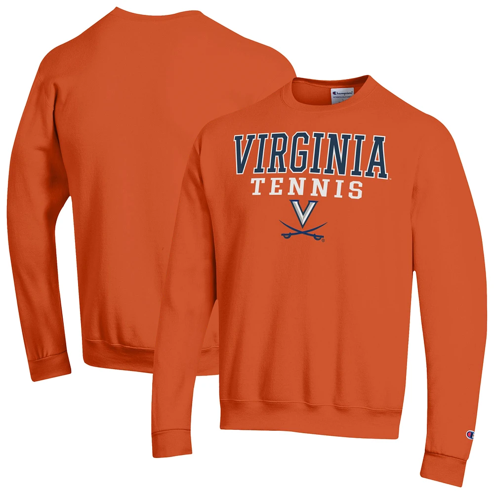 Men's Champion Virginia Cavaliers Tennis Stacked Powerblend Pullover Sweatshirt