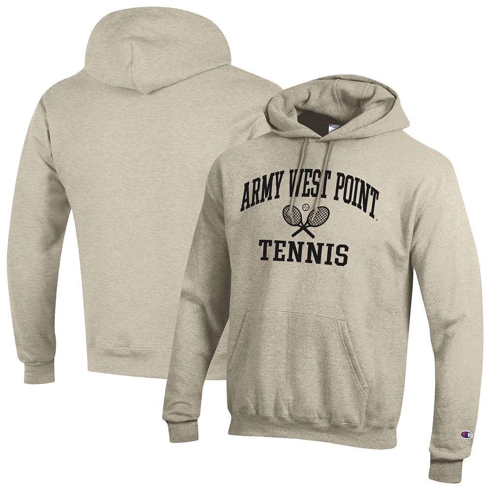 Men's Champion Oatmeal Army Black Knights Powerblend Pullover Hoodie