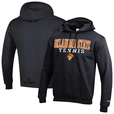 Men's Champion Oklahoma State Cowboys Tennis Stacked Powerblend Pullover Hoodie