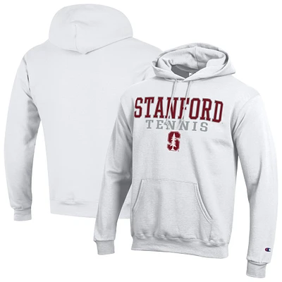 Men's Champion White Stanford Cardinal Powerblend Pullover Hoodie