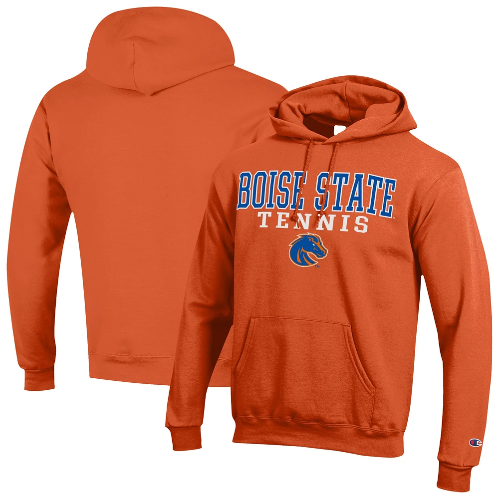 Men's Champion Boise State Broncos Tennis Stacked Powerblend Pullover Hoodie