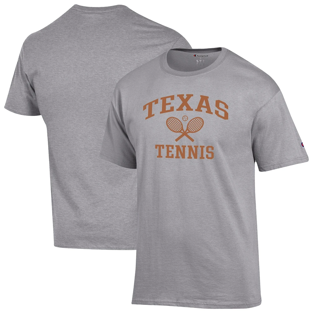 Men's Champion Gray Texas Longhorns Tennis Icon T-Shirt