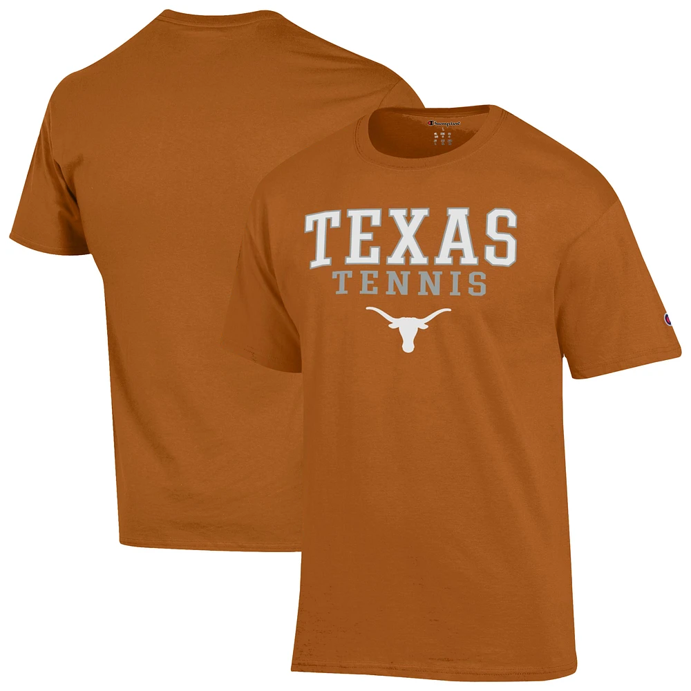 Men's Champion Texas Orange Longhorns Tennis Stacked T-Shirt