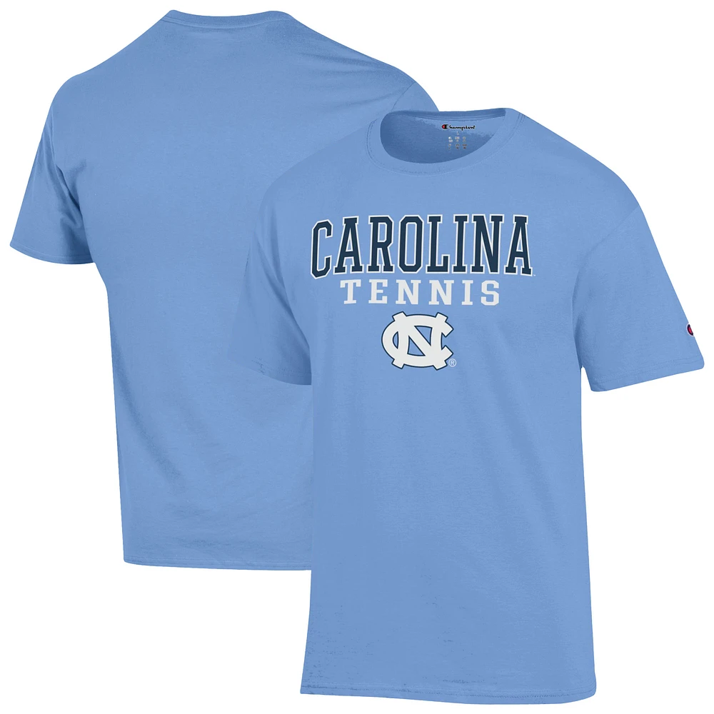 Men's Champion Carolina Blue North Tar Heels Tennis Stacked T-Shirt