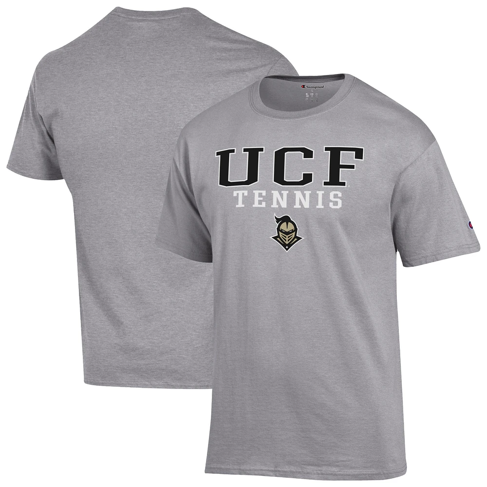 Men's Champion Gray UCF Knights Tennis Stacked T-Shirt