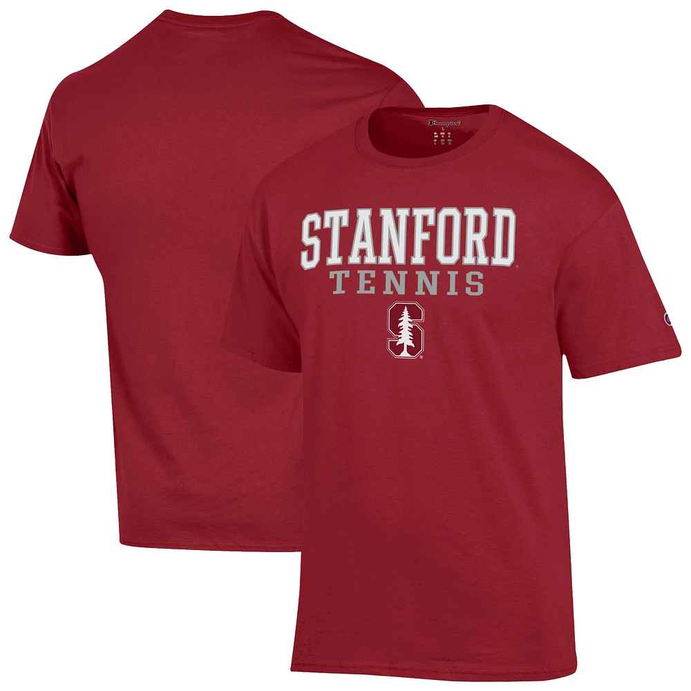 Men's Champion Cardinal Stanford Tennis Stacked T-Shirt