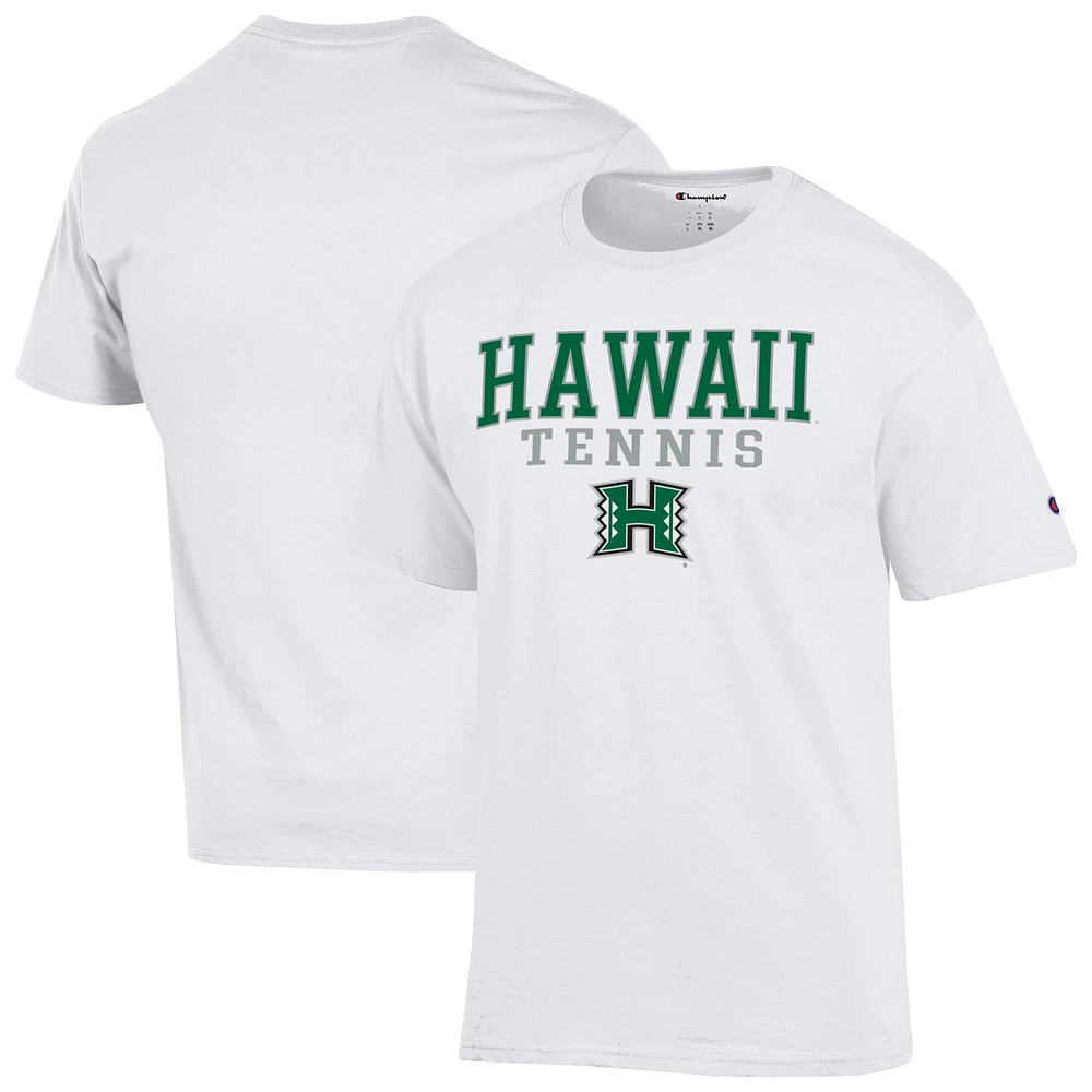 Men's Champion White Hawaii Rainbow Warriors Short Sleeve T-Shirt