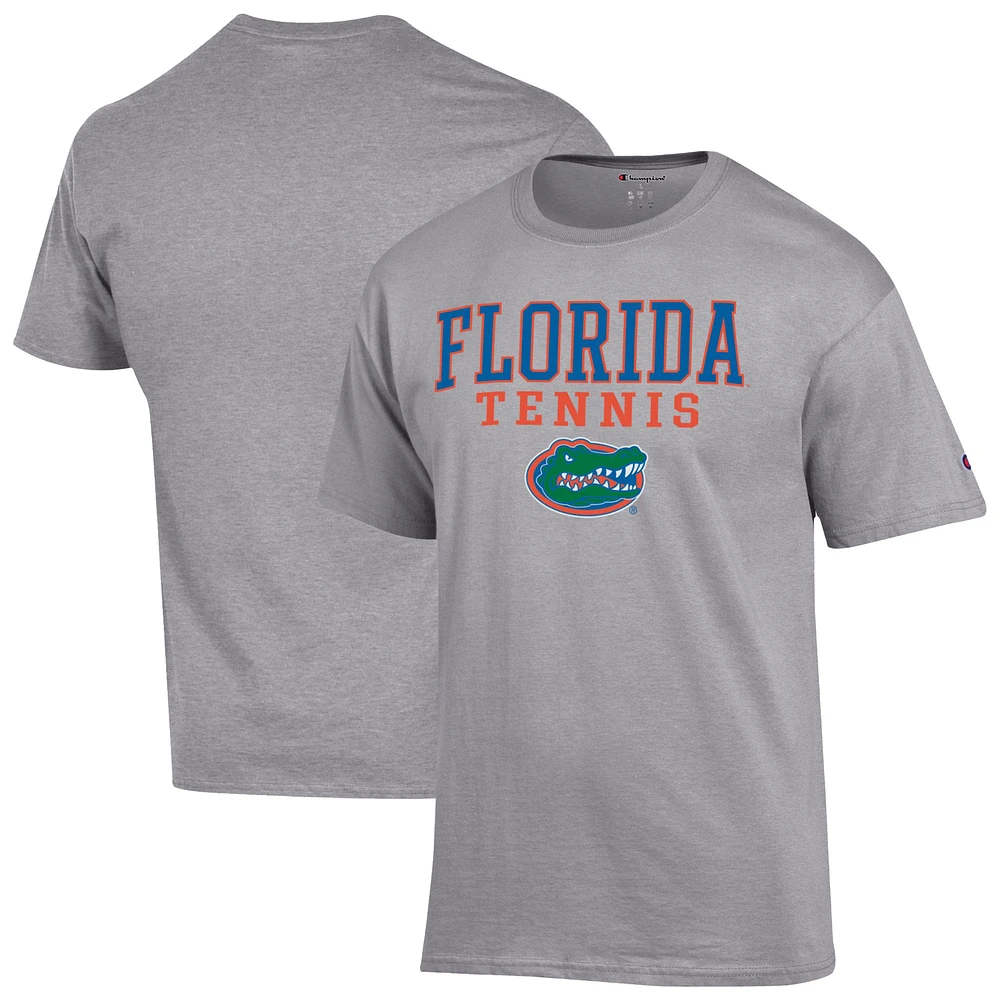 Men's Champion Gray Florida Gators Tennis Stacked T-Shirt