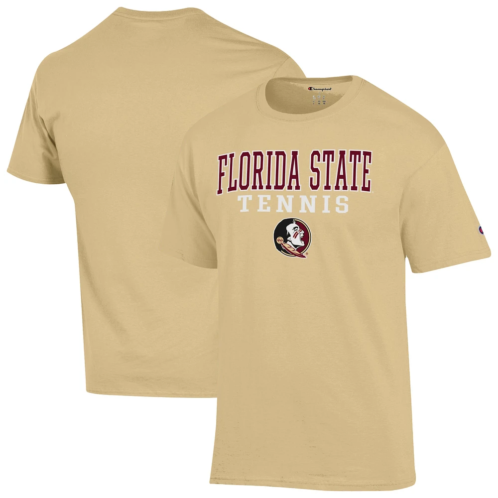 Men's Champion Gold Florida State Seminoles Tennis Stacked T-Shirt