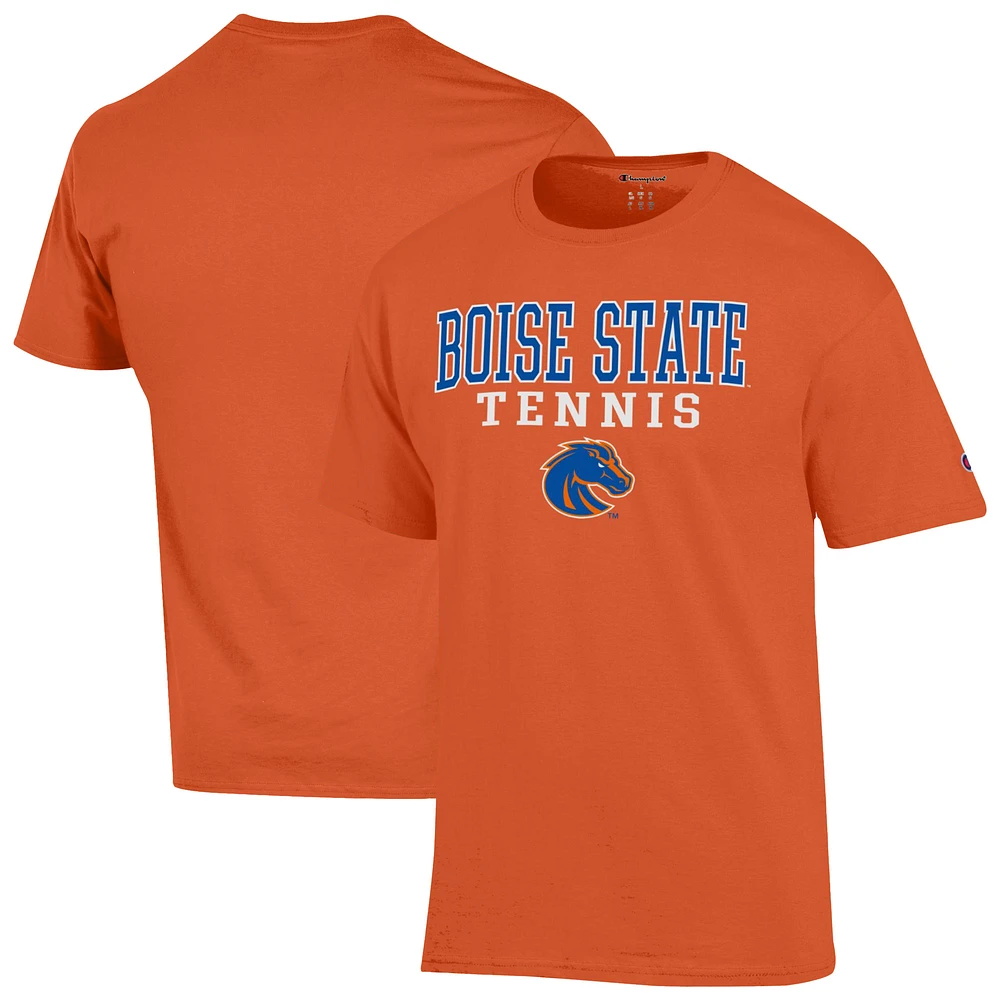 Men's Champion Orange Boise State Broncos Tennis Stacked T-Shirt