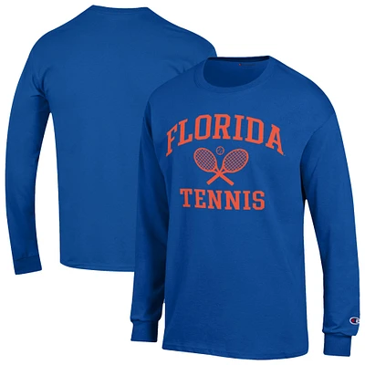 Men's Champion Royal Florida Gators Tennis Icon Long Sleeve T-Shirt