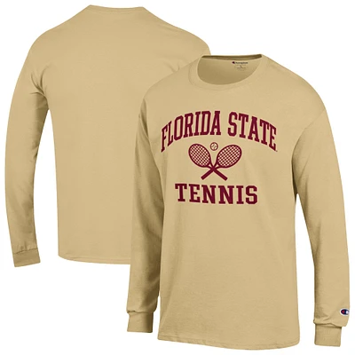Men's Champion Gold Florida State Seminoles Tennis Icon Long Sleeve T-Shirt