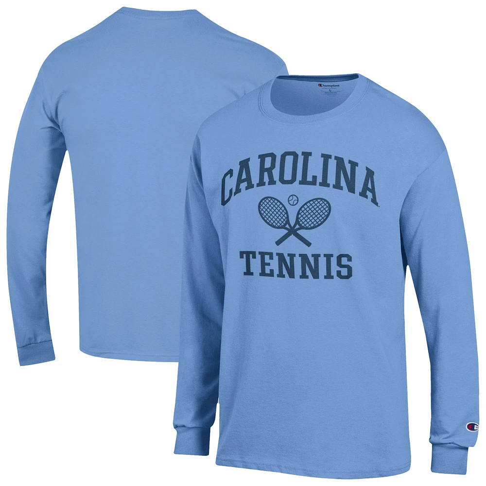 Men's Champion Carolina Blue North Tar Heels Tennis Icon Long Sleeve T-Shirt