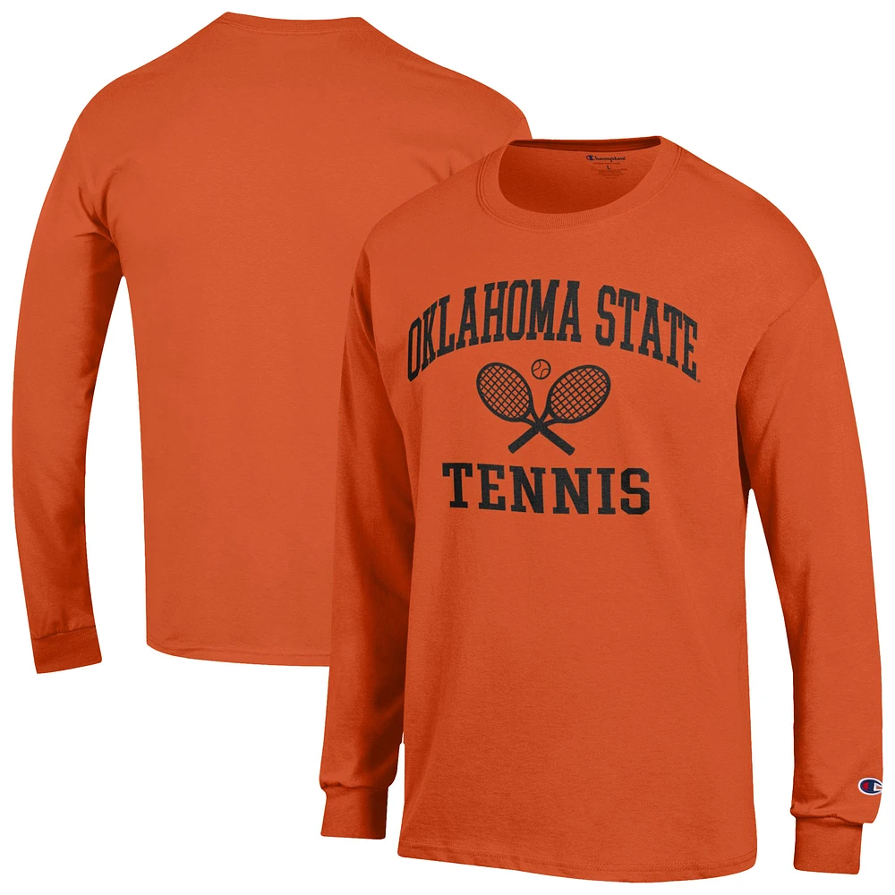 Men's Champion Orange Oklahoma State Cowboys Tennis Icon Long Sleeve T-Shirt