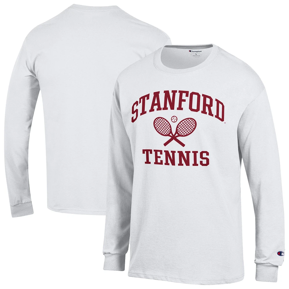 Men's Champion White Stanford Cardinal Icon Long Sleeve T-Shirt