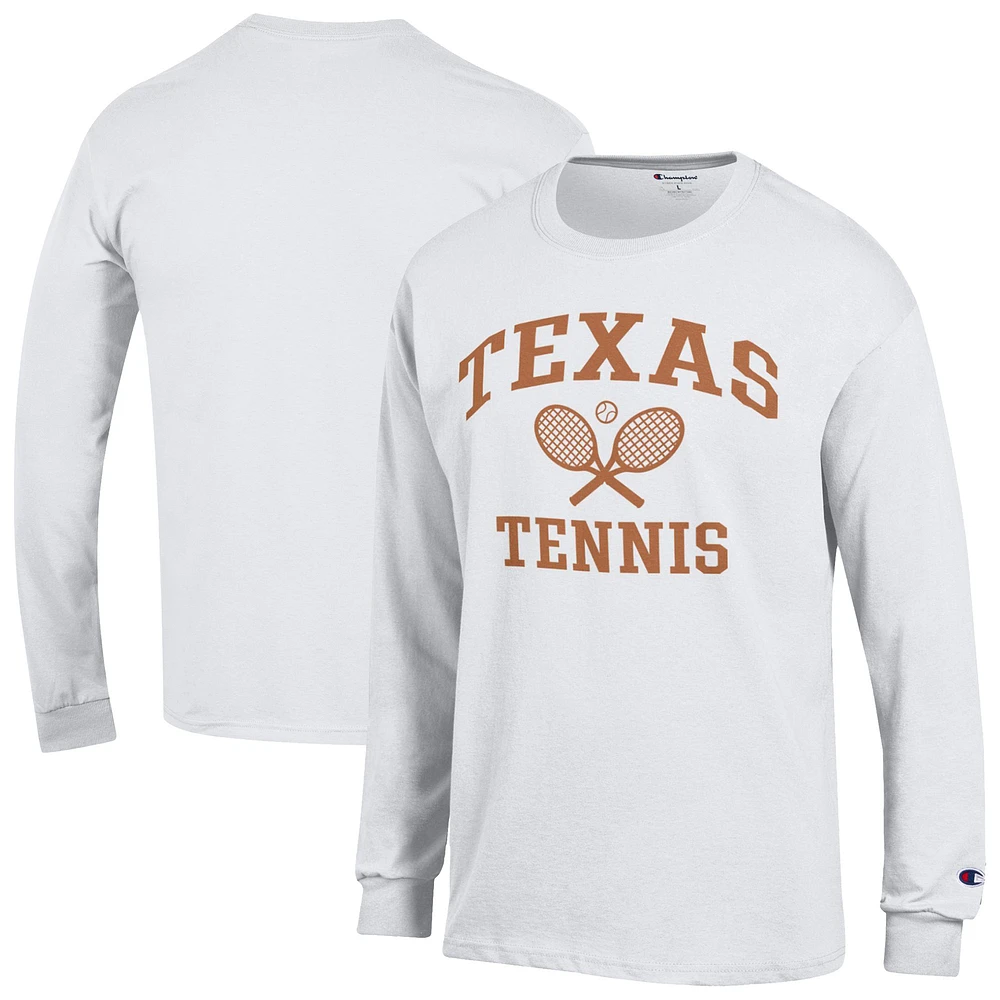 Men's Champion White Texas Longhorns Icon Long Sleeve T-Shirt