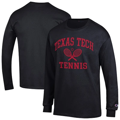Men's Champion Red Texas Tech Raiders Tennis Icon Long Sleeve T-Shirt