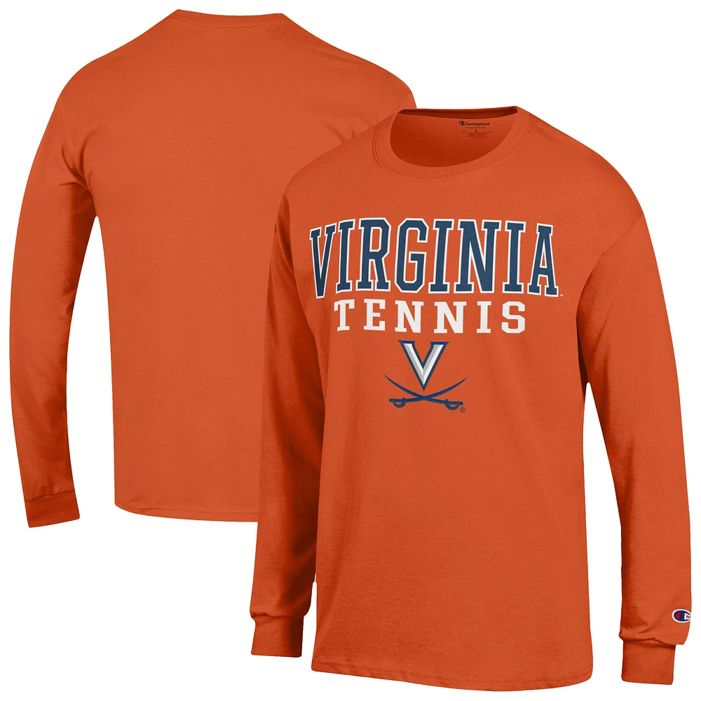 Men's Champion Virginia Cavaliers Tennis Stacked Long Sleeve T-Shirt