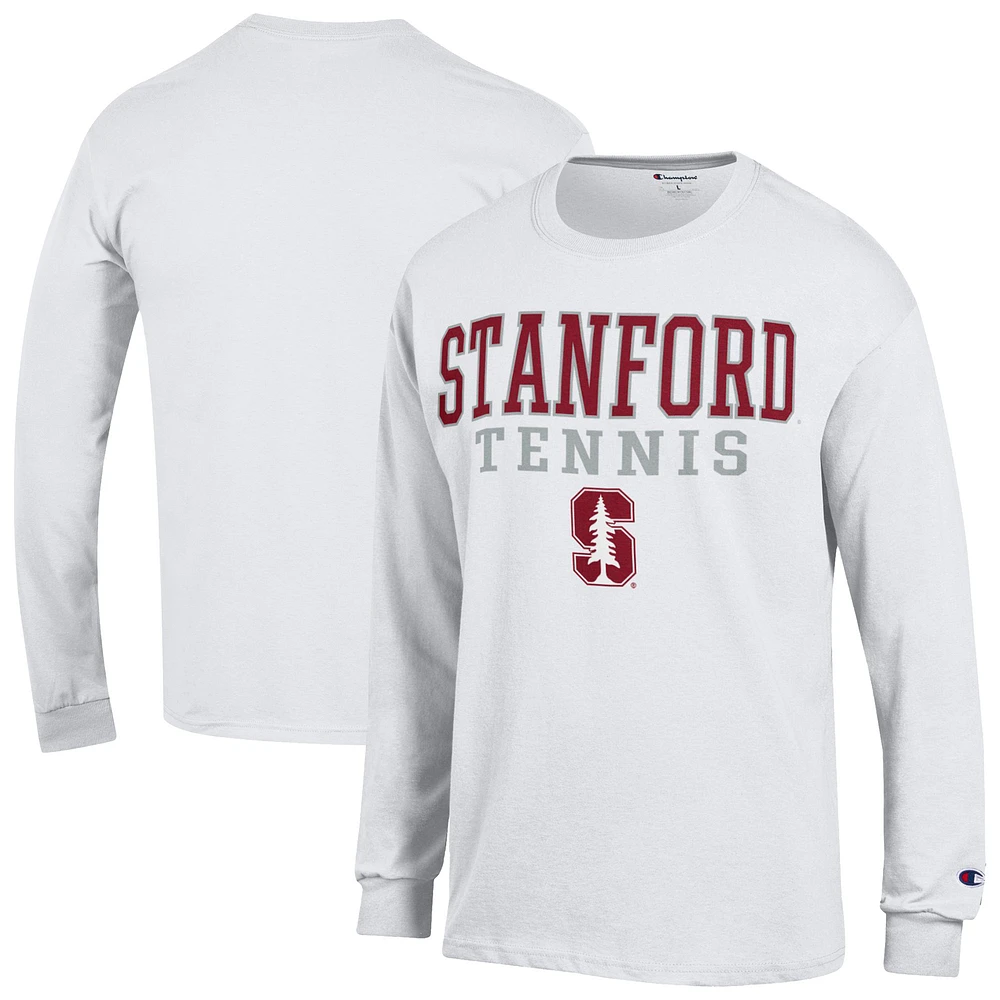 Men's Champion White Stanford Cardinal Long Sleeve T-Shirt