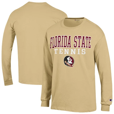 Men's Champion Gold Florida State Seminoles Tennis Stacked Long Sleeve T-Shirt