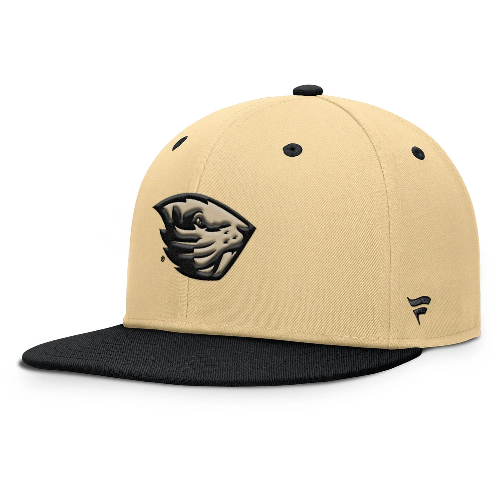 Men's Fanatics Khaki/Black Oregon State Beavers Balance Fitted Hat