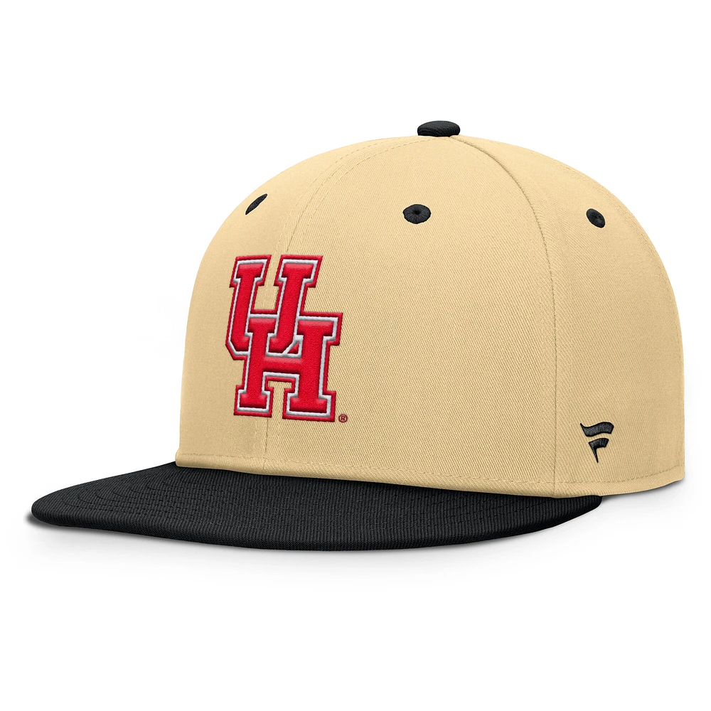 Men's Fanatics Khaki/Black Houston Cougars Balance Fitted Hat