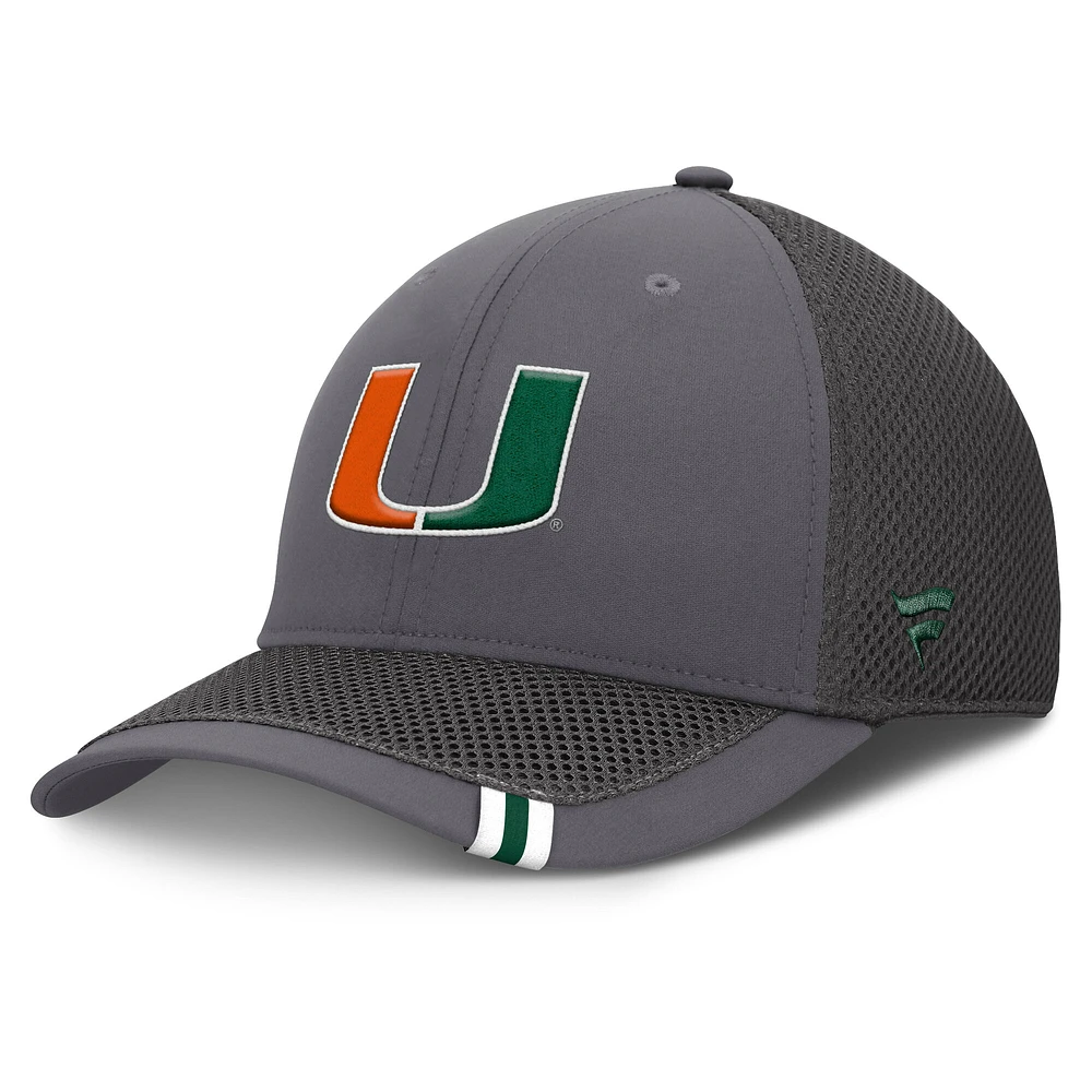 Men's Fanatics Gray Miami Hurricanes Clincher Flex Hat