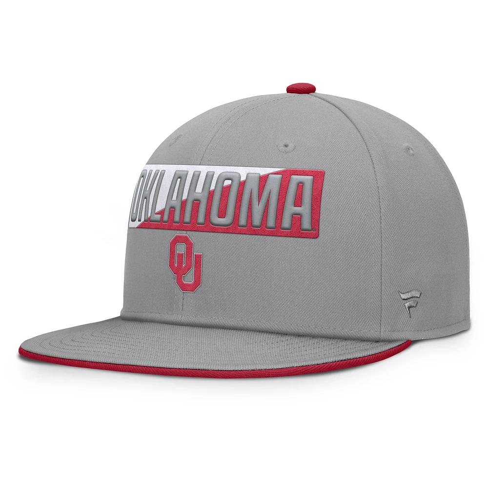 Men's Fanatics Gray Oklahoma Sooners Duo Snapback Hat