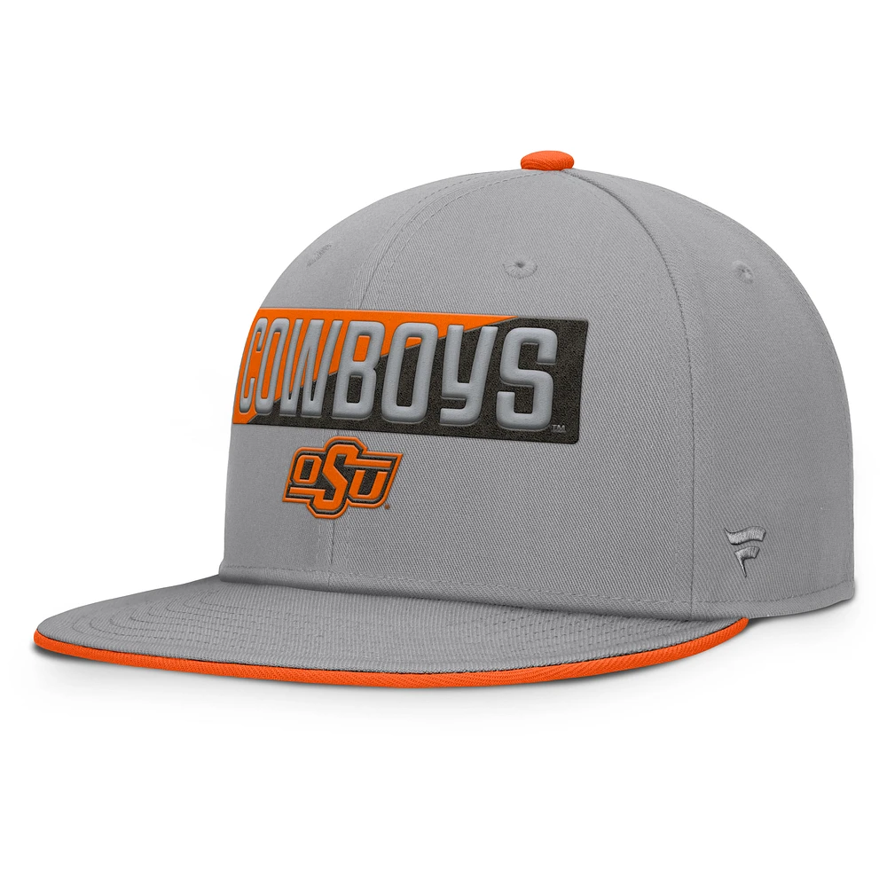 Men's Fanatics Gray Oklahoma State Cowboys Duo Snapback Hat