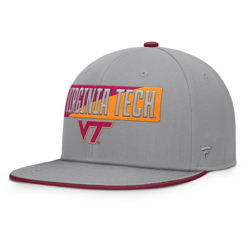 Men's Fanatics Gray Virginia Tech Hokies Duo Snapback Hat