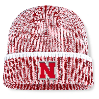 Men's Fanatics Scarlet/White Nebraska Huskers Haze Cuffed Knit Hat
