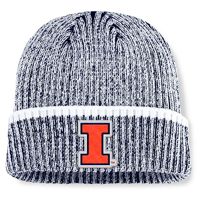 Men's Fanatics Navy/White Illinois Fighting Illini Haze Cuffed Knit Hat