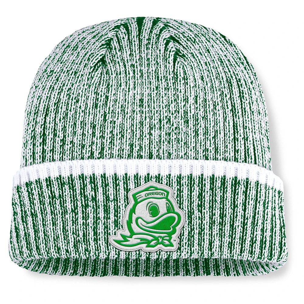 Men's Fanatics Green/White Oregon Ducks Haze Cuffed Knit Hat