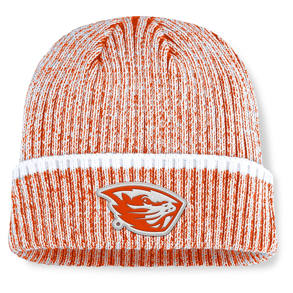 Men's Fanatics Orange/White Oregon State Beavers Haze Cuffed Knit Hat