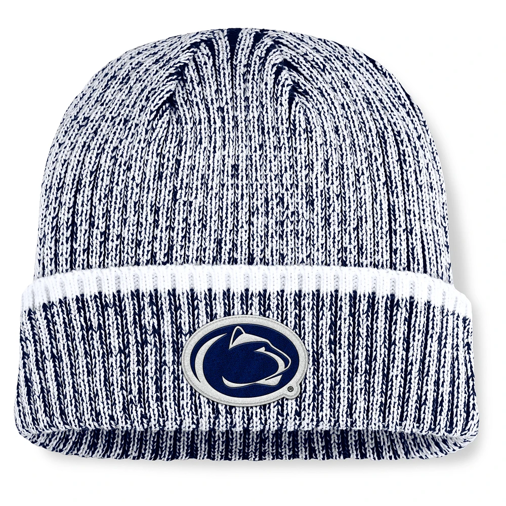Men's Fanatics Navy/White Penn State Nittany Lions Haze Cuffed Knit Hat