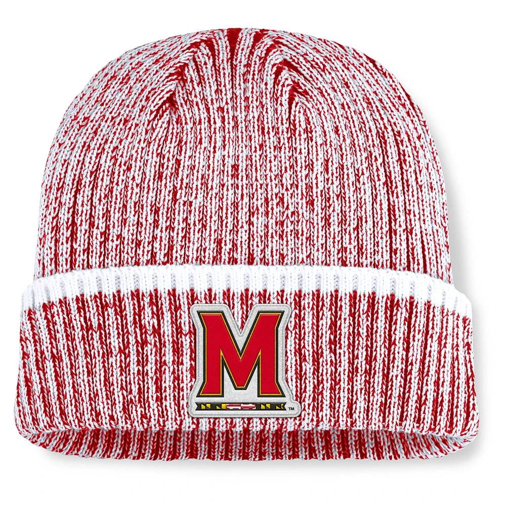 Men's Fanatics Red/White Maryland Terrapins Haze Cuffed Knit Hat