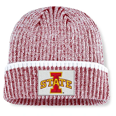 Men's Fanatics Cardinal/White Iowa State Cyclones Haze Cuffed Knit Hat