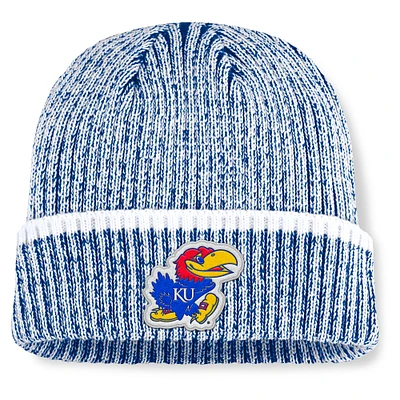 Men's Fanatics Royal/White Kansas Jayhawks Haze Cuffed Knit Hat