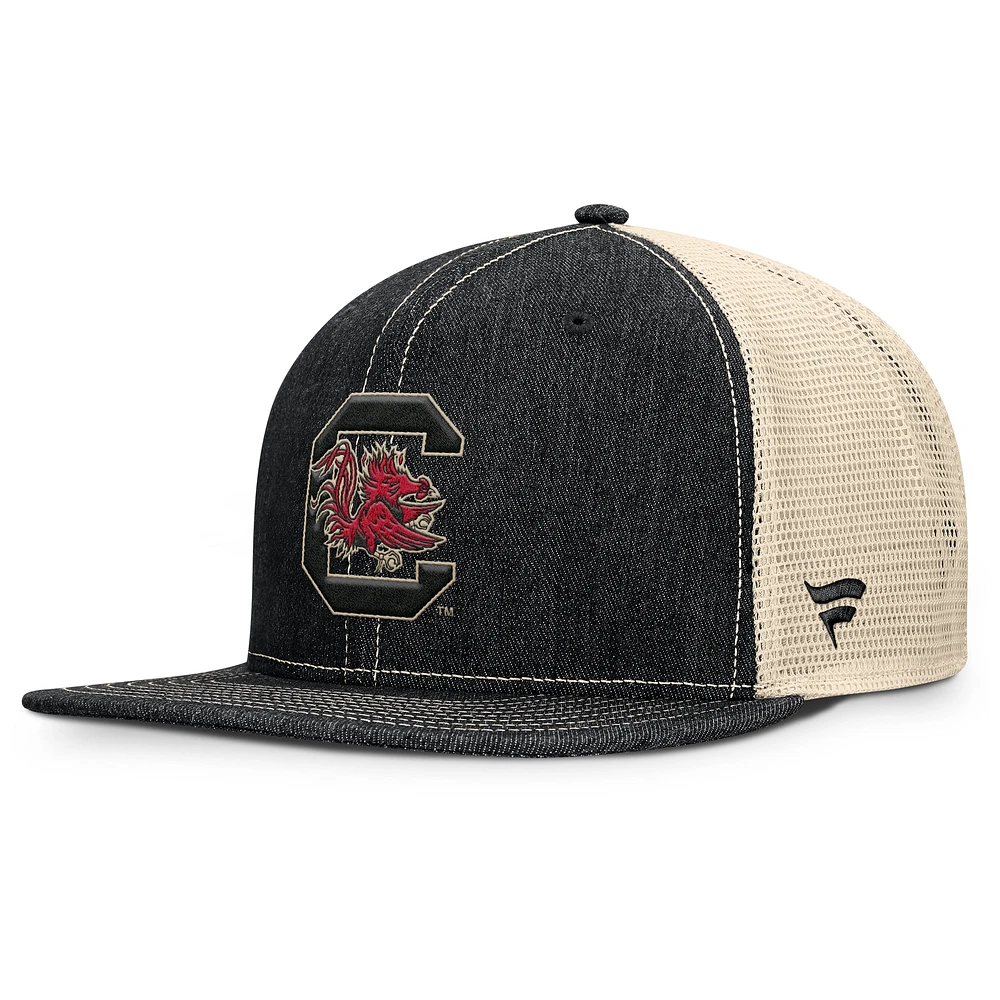 Men's Fanatics Black/Natural South Carolina Gamecocks Legend Trucker Snapback Hat
