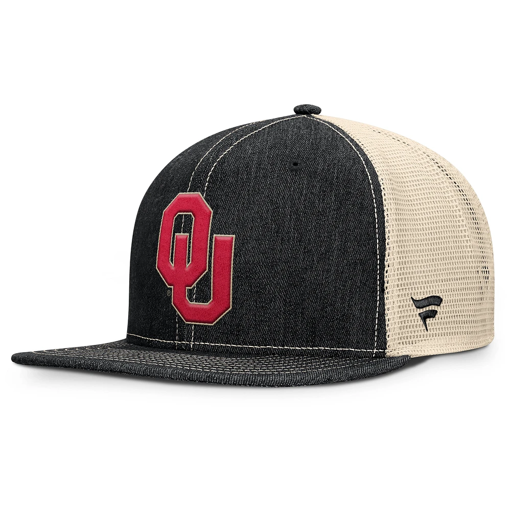 Men's Fanatics Black/Natural Oklahoma Sooners Legend Trucker Snapback Hat