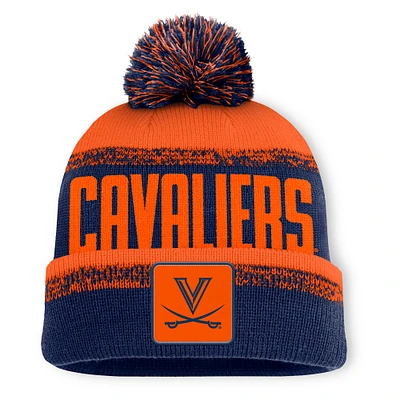 Men's Fanatics Navy/Orange Virginia Cavaliers Thrive Cuffed Knit Hat with Pom