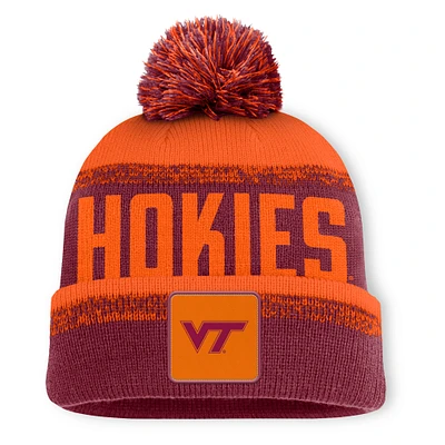 Men's Fanatics Maroon/Orange Virginia Tech Hokies Thrive Cuffed Knit Hat with Pom