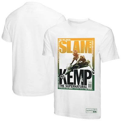 Men's Mitchell & Ness Shawn Kemp White Seattle SuperSonics SLAM Gradient T-Shirt