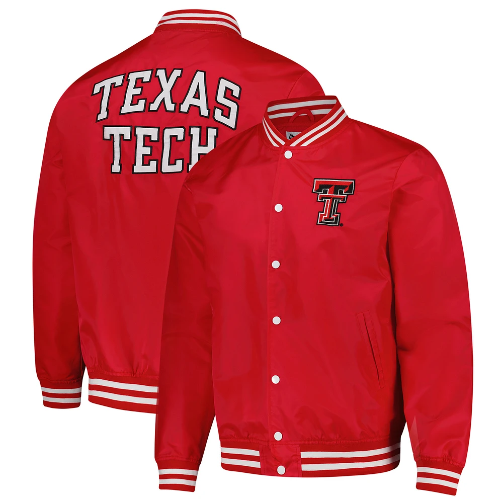 Unisex Charlie Hustle Red Texas Tech Raiders Full-Snap Varsity Jacket