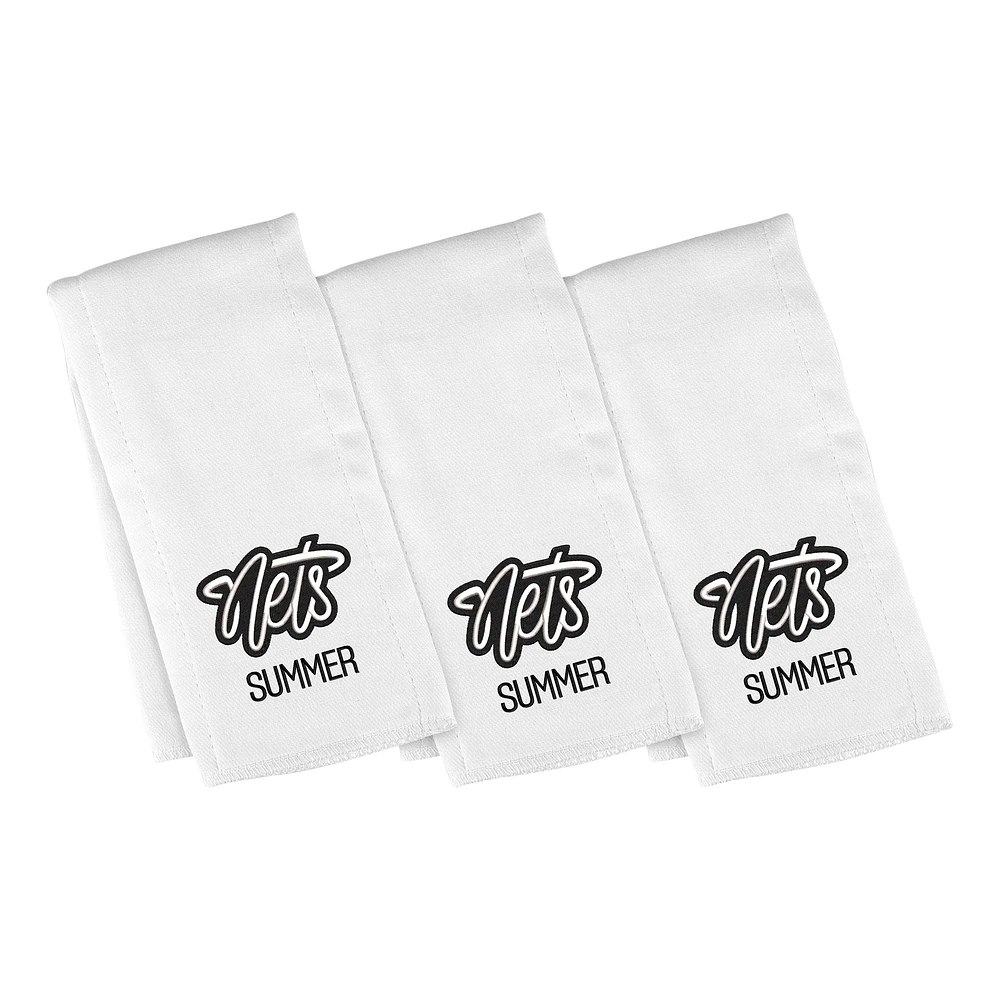 Infant Chad & Jake Brooklyn Nets Personalized Burp Cloth Three-Pack Set