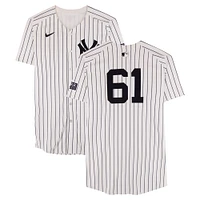 Jake Cousins New York Yankees ALDS Player-Worn #61 White Pinstripe Nike Jersey vs. Kansas City Royals on October 5, 2024