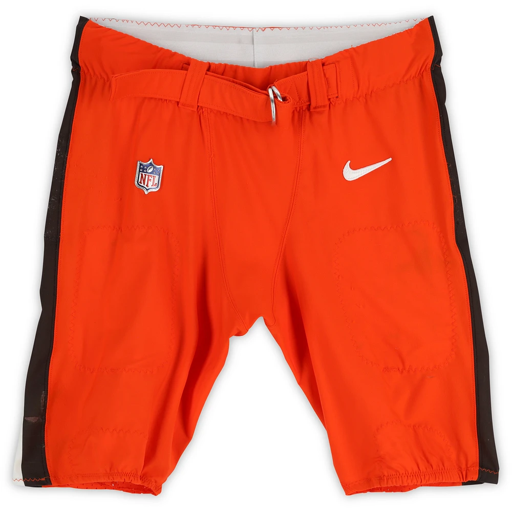 Ethan Pocic Cleveland Browns Game-Used Orange Nike Pants vs. Cincinnati Bengals on October 20, 2024