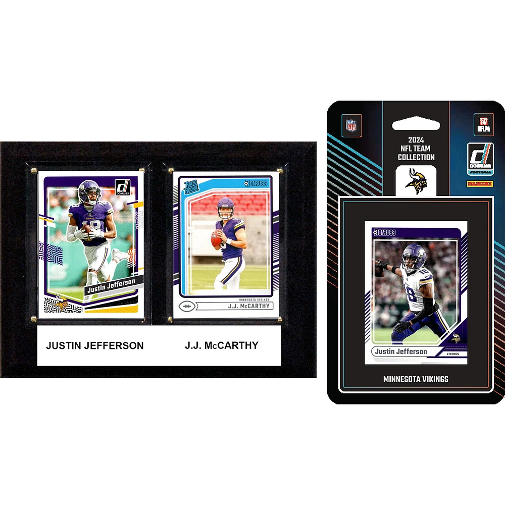 Minnesota Vikings 6" x 8" Player Plaque & 2024 Team Trading Card Set