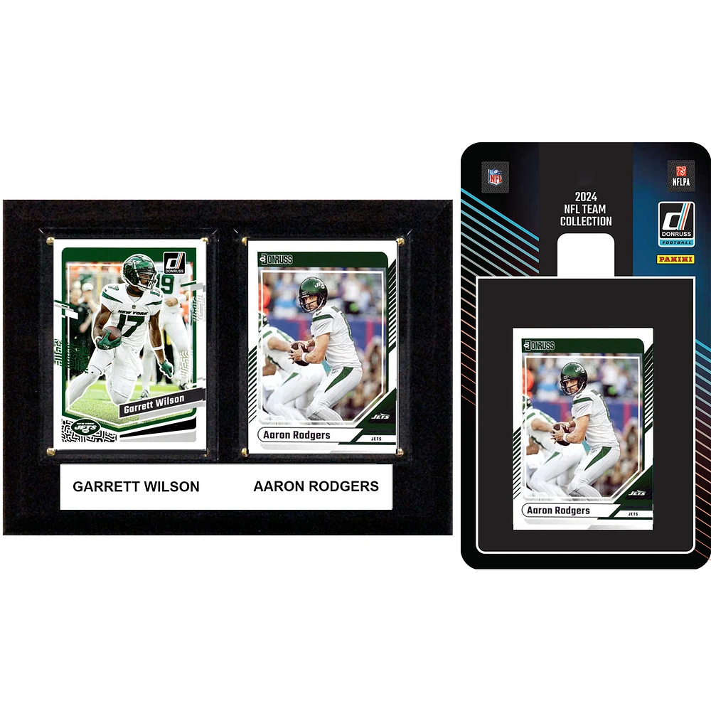New York Jets 6" x 8" Player Plaque & 2024 Team Trading Card Set