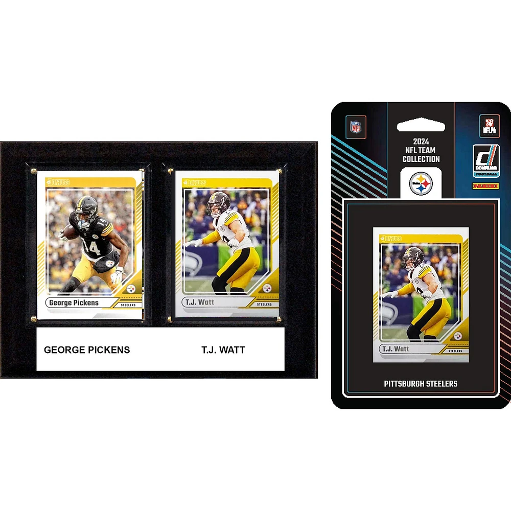 Pittsburgh Steelers 6" x 8" Player Plaque & 2024 Team Trading Card Set